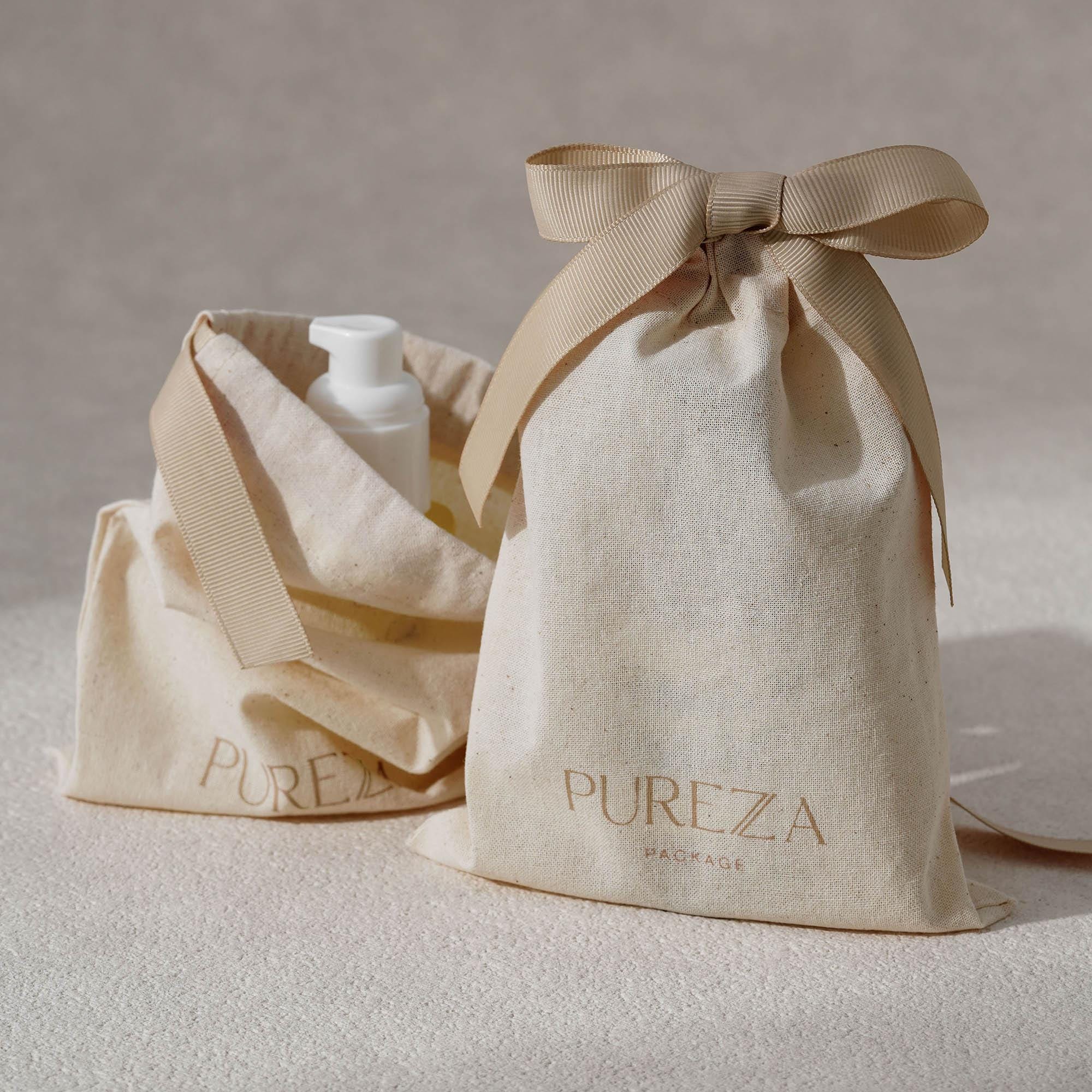 Luxury Skincare Christmas Gifts - Bolsa de Algodón Natural Personalizable con